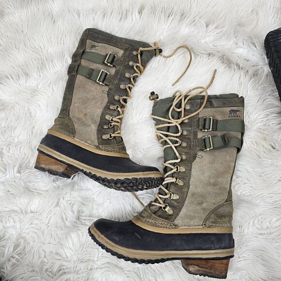 Sorel 'Conquest Carly II' Tall Waterproof Winter Riding Boots Women's 8.5 - Picture 1 of 6